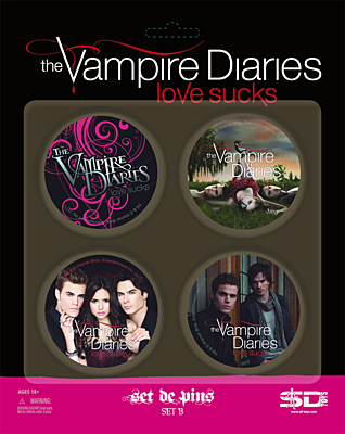 Vampire Diaries (Upíří deníky) - placky 4ks Set B