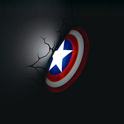 Marvel Comics 3D LED světlo - Captain America Shield