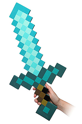 Minecraft - Foam Diamond Sword, pěnová replika, Meč 60cm
