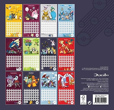 Pokémon - nástěnný kalendář 2017