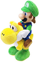 Super Mario - Plyšák Luigi Riding Yoshi 23cm