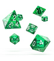 Sada 7 RPG kostek - Translucent Green
