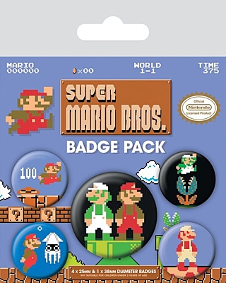 Super Mario Bros. - Placky 5ks - Pin-Back