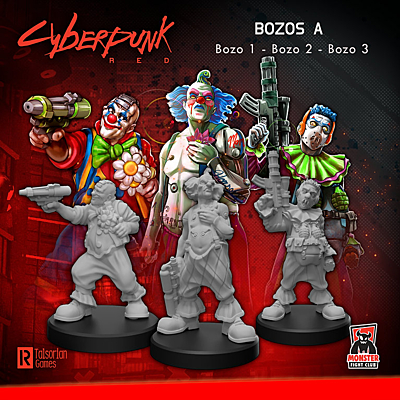 Cyberpunk Red - Sada 3 figurek - Bozos A (Bozo 1 / Bozo 2 / Bozo 3)