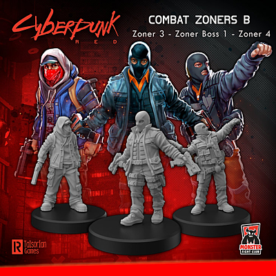 Cyberpunk Red - Sada 3 figurek - Combat Zoners B