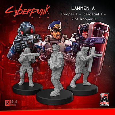 Cyberpunk Red - Sada 3 figurek - Lawmen A