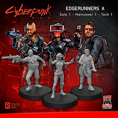 Cyberpunk Red - Sada 3 figurek - Edgerunners A