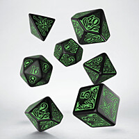 Sada 7 RPG kostek - Call of Cthulhu - černo zelené