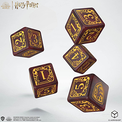 Sada 5 kostek s váčkem - Harry Potter - Nebelvír (Gryffindor) - Red