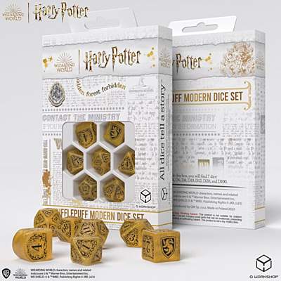 Sada 7 RPG kostek - Harry Potter - Mrzimor (Hufflepuff) - Yellow Modern