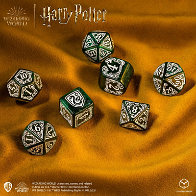 Sada 7 RPG kostek - Harry Potter - Zmijozel (Slytherin) - Green Modern