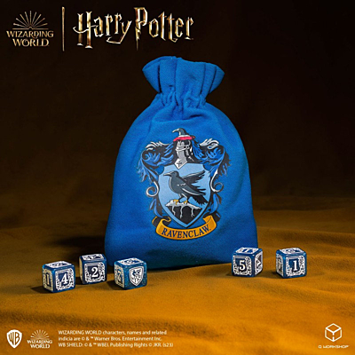 Sada 5 kostek s váčkem - Harry Potter - Havraspár (Ravenclaw) - Blue