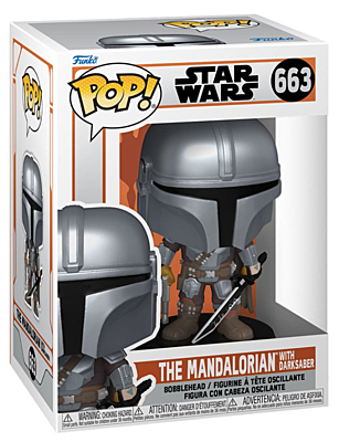 Star Wars: The Mandalorian - The Mandalorian with Darksaber POP Vinyl Bobble-Head figurka