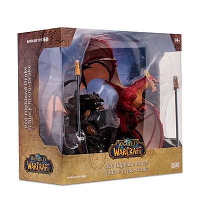 World of Warcraft - Dragons Multipack - Red Highland Drake & Black Proto-Drake akční figurka